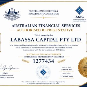 Australian Financial Services Authorised Representative — No. 1277434
